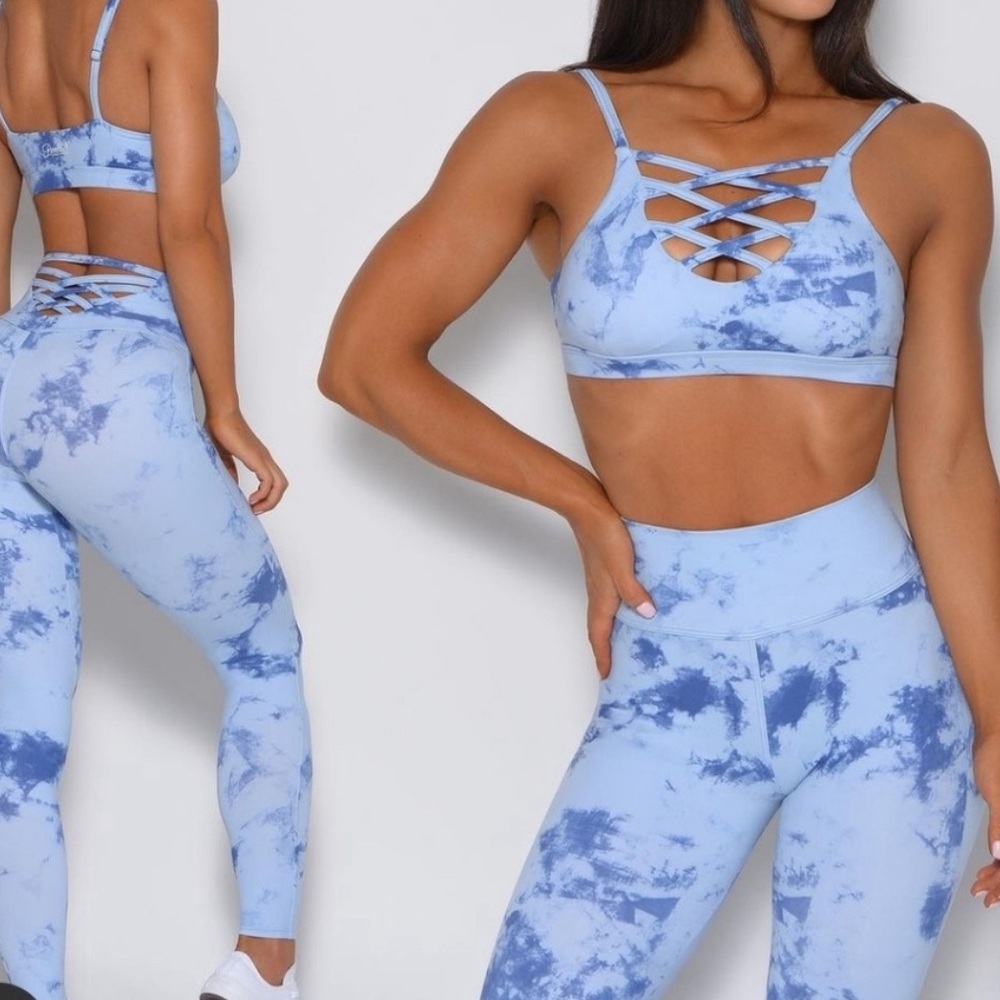 Bombshell Sportswear Blue Tie-Dye Sports Bra & Leggings